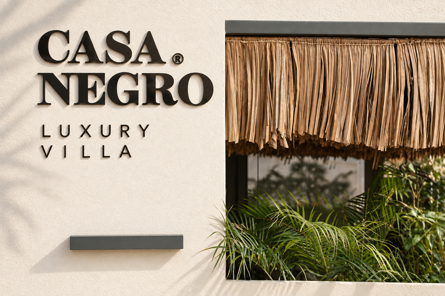 Casa Negro Luxury Villa entrance sign